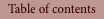 Table of contents